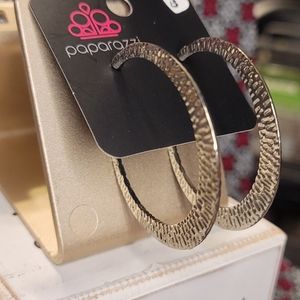 Delicately hammered in shimmery textures. Hypo Allergenic Hoop Earrings.